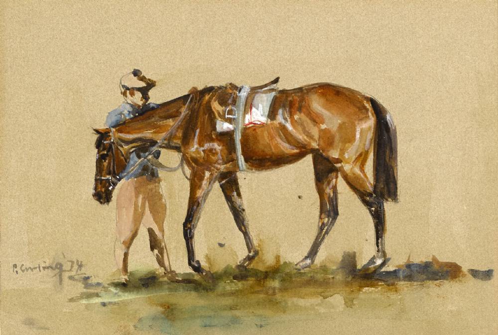 HORSE AND RIDER, 1974 by Peter Curling (b.1955) at Whyte's Auctions