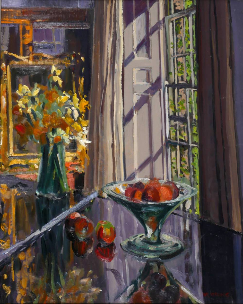 STILL LIFE WITH FLOWERS AND FRUIT by Walter Verling HRHA (b.1930) at Whyte's Auctions