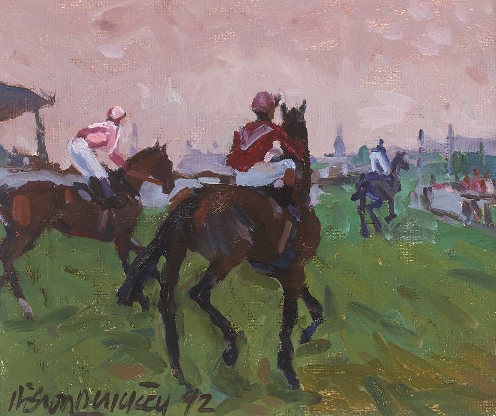 RUNNERS, 3rd PLACE, BELLEWSTOWN, DROGHEDA, COUNTY LOUTH, 1992 by Desmond Hickey (1937-2007) at Whyte's Auctions