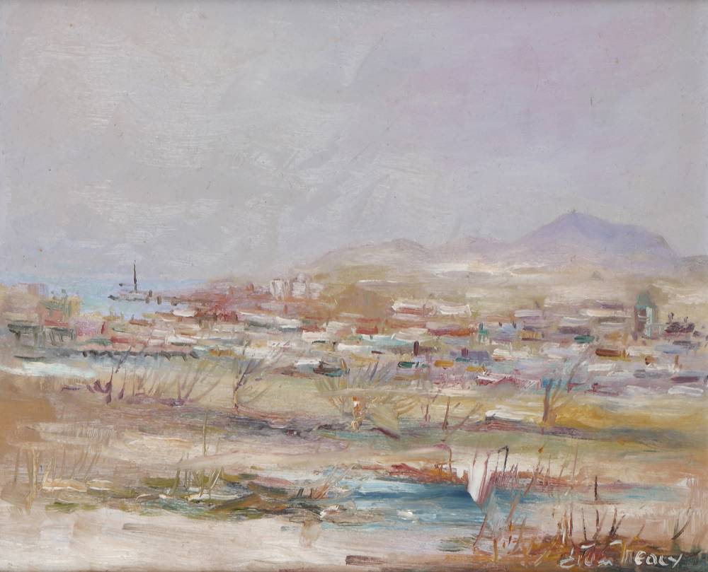 WINTER IN ARKLOW, COUNTY WICKLOW by Liam Treacy (1934-2004) at Whyte's Auctions