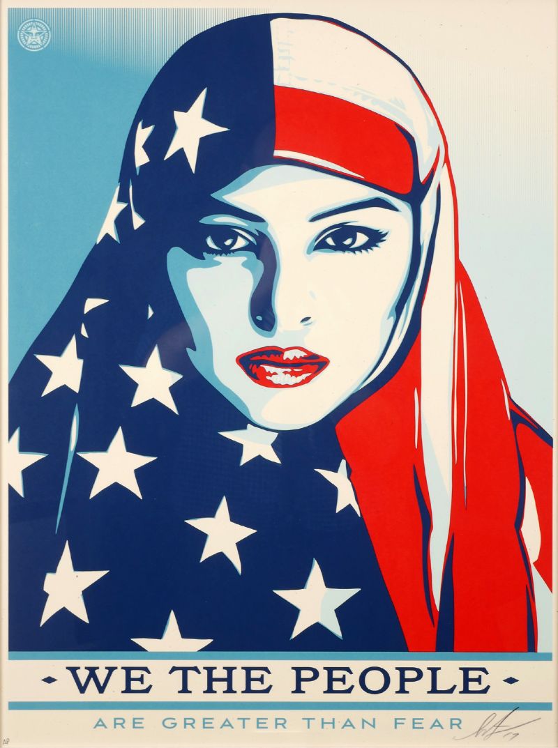 WE THE PEOPLE [ARE GREATER THAN FEAR] 2017 by Shepard Fairey (American, b.1970) at Whyte's Auctions