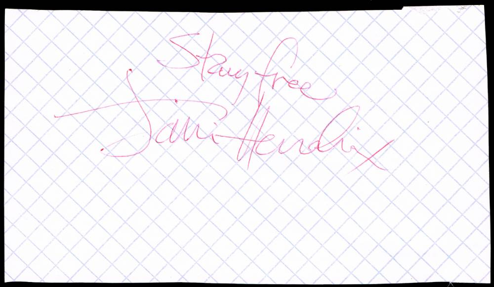 Jimi Hendrix, autograph signature. at Whyte's Auctions