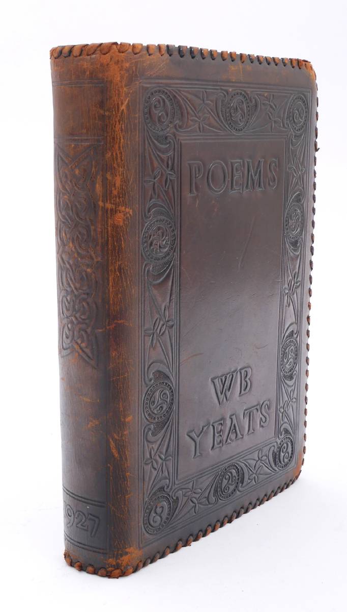 1920s Irish Arts and Crafts leatherwork book cover for WB Yeats' Poems. at Whyte's Auctions