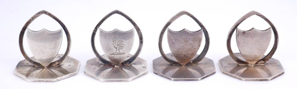 A set of four Edwardian silver place-name holders. at Whyte's Auctions