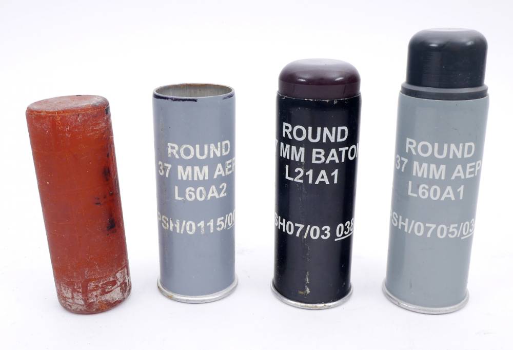 A collection of plastic baton rounds. at Whyte's Auctions