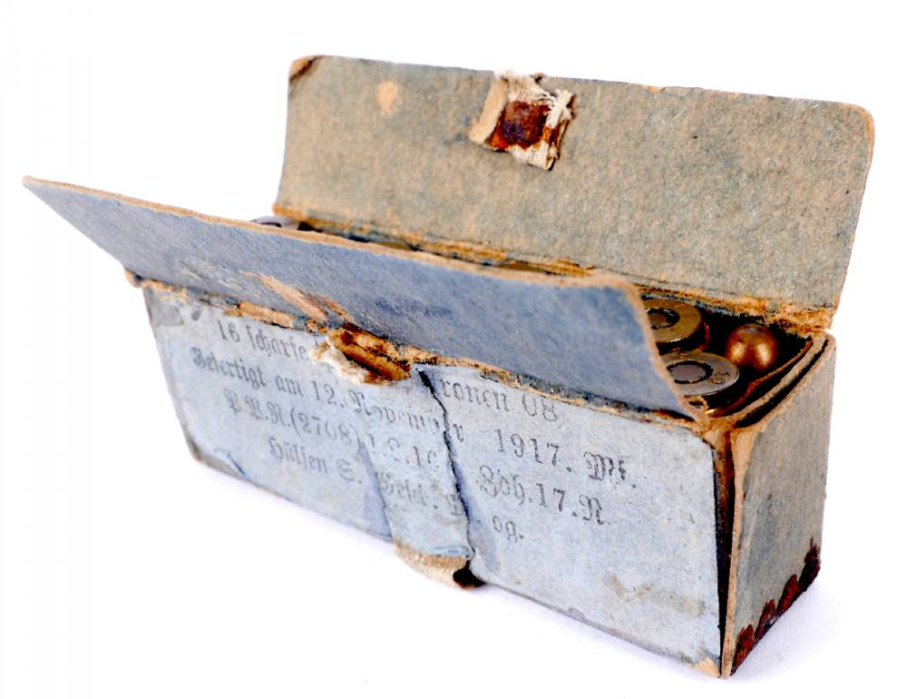 1917 Box of 16 9x19mm Parabellum cartridges. at Whyte's Auctions
