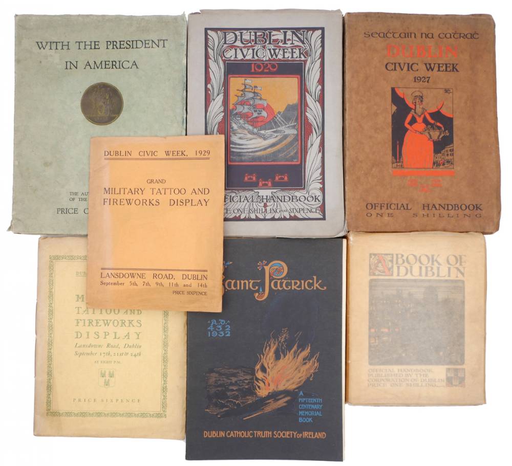 1927-1932 Dublin Civic Week, Saint Patrick Fifteenth Centenary Memorial Book, a Handbook of Dublin and Cosgrave's Visit to America. at Whyte's Auctions