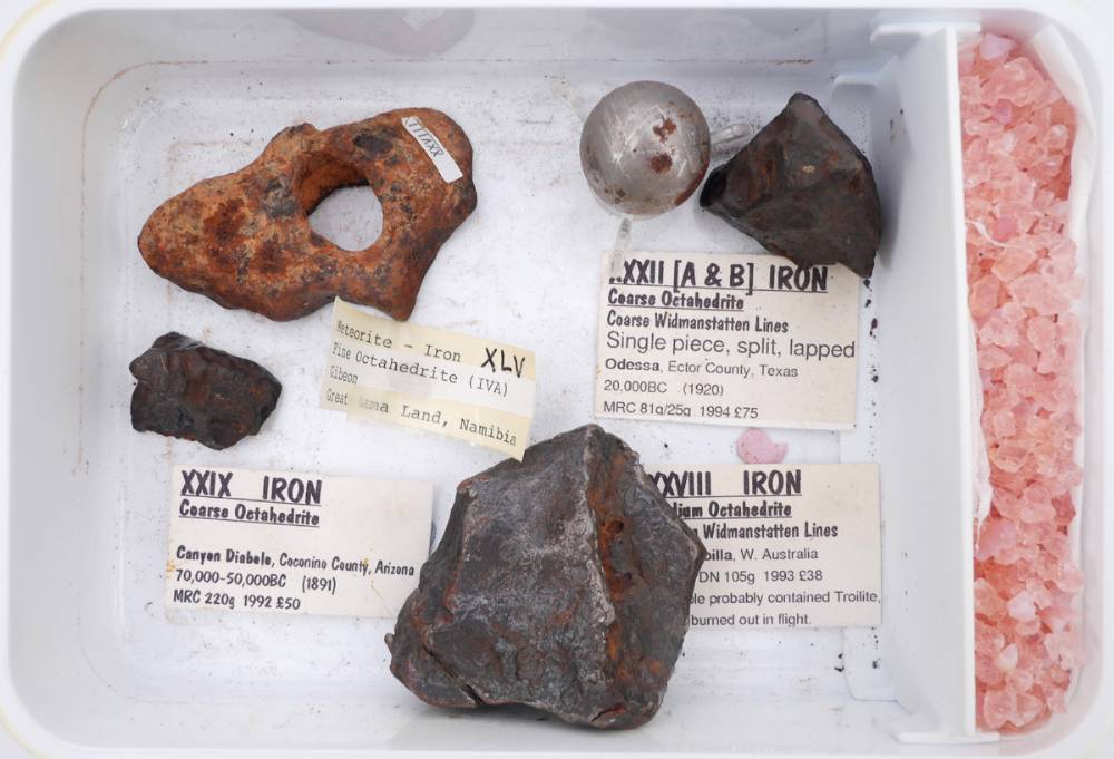 Meteorites, collection of eight iron-type meteorite samples. at Whyte's Auctions