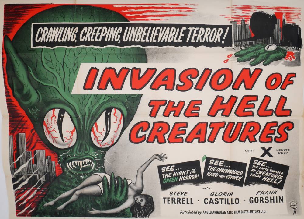 Invasion of the Hell Creatures (Invasion of the Saucer Men) cinema poster. at Whyte's Auctions