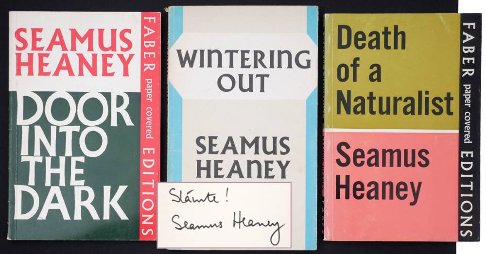 Heaney, Seamus. Death of a Naturalist, Door Into the Dark and Wintering Out, signed and inscribed by Heaney. at Whyte's Auctions