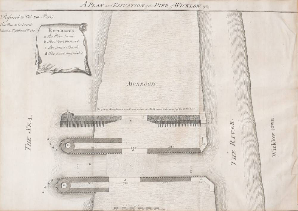 1763. A Plan and Elivation of the Pier of Wicklow at Whyte's Auctions