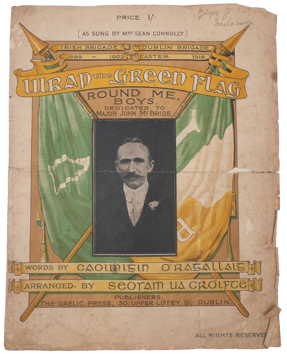Sheet music 'Wrap the Green Flag Round Me, Boys' at Whyte's Auctions