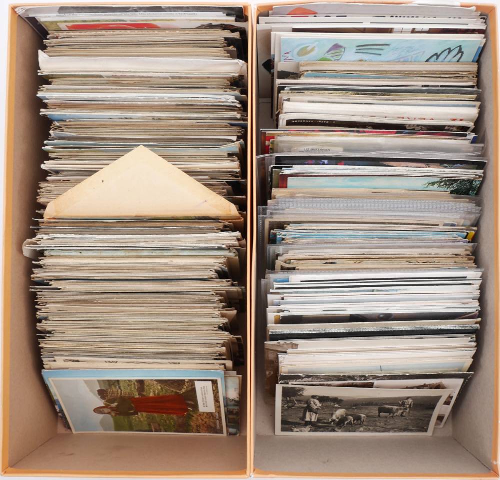 Picture postcards: collection in boxes. (1200) at Whyte's Auctions