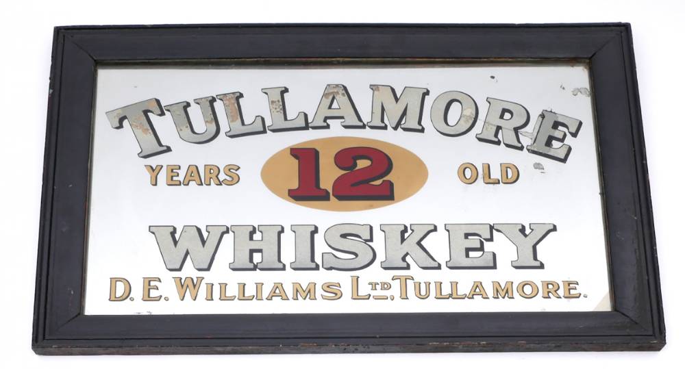 Tullamore Whiskey advertising mirror. at Whyte's Auctions