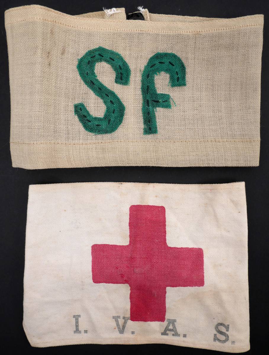 Sinn Fein armband and IVAS armband. at Whyte's Auctions