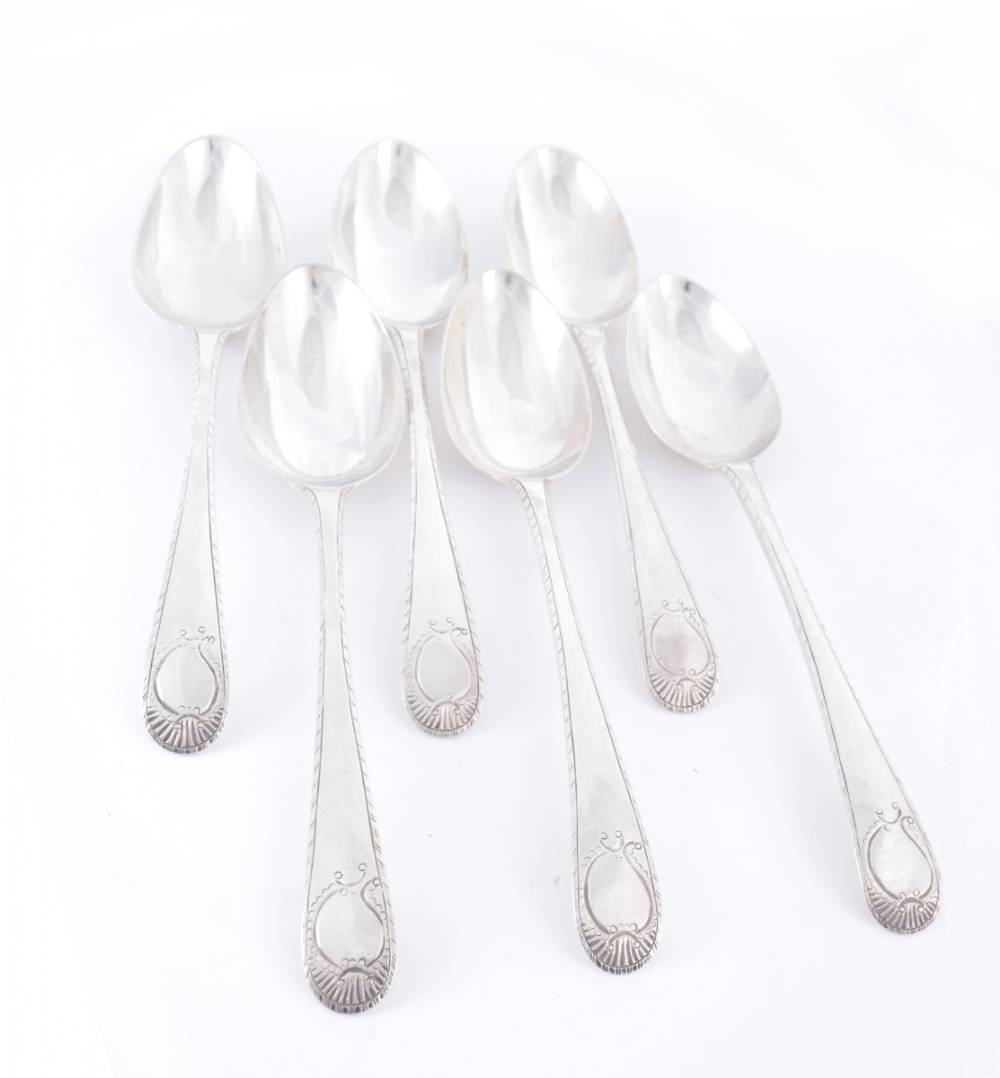 A set of six George III Irish silver tablespoons, by Michael Keating. at Whyte's Auctions