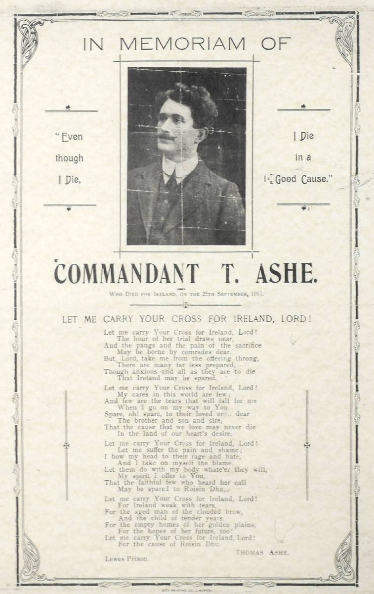 Thomas Ashe, Let Me Carry Your Cross For Ireland, Lord, memorial song sheet. at Whyte's Auctions