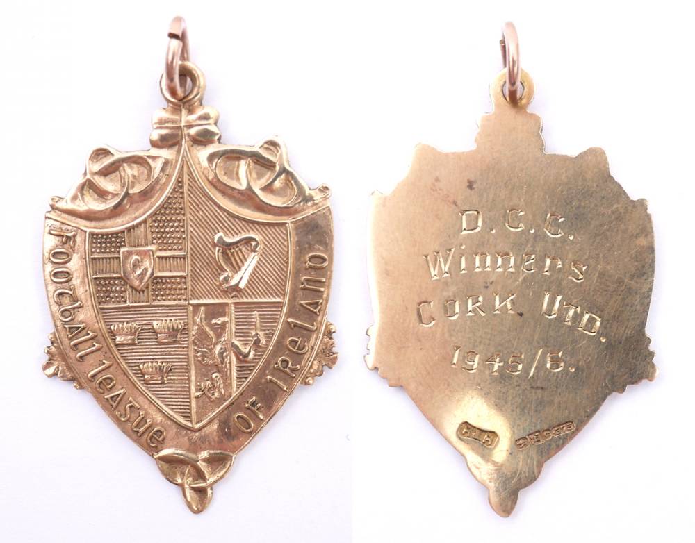 Football 1945-46 Dublin City Cup, winner's medal to Cork United. at Whyte's Auctions