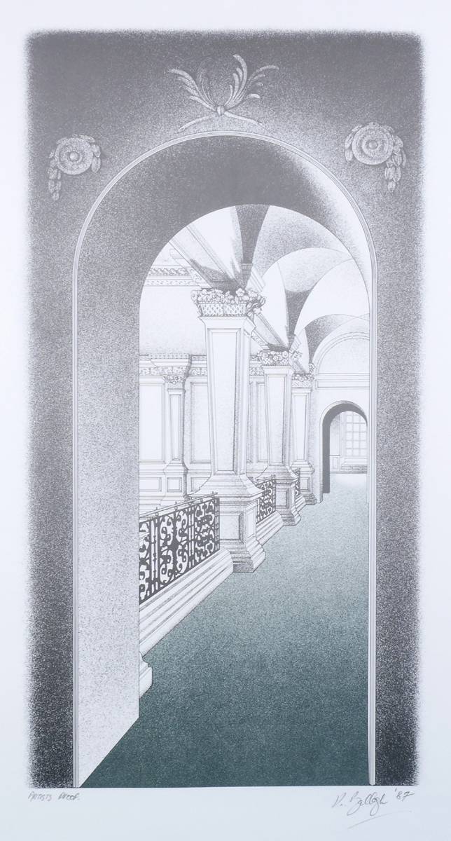 Interior of Castletown House (1987) by Robert Ballagh, Artist's proof. at Whyte's Auctions