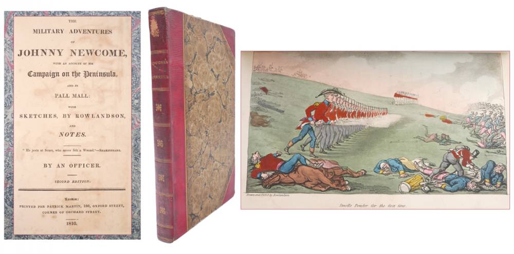 Roberts, Colonel David and Rowlandson, Thomas (illustrator). The Military Adventures of Johnny Newcome: at Whyte's Auctions