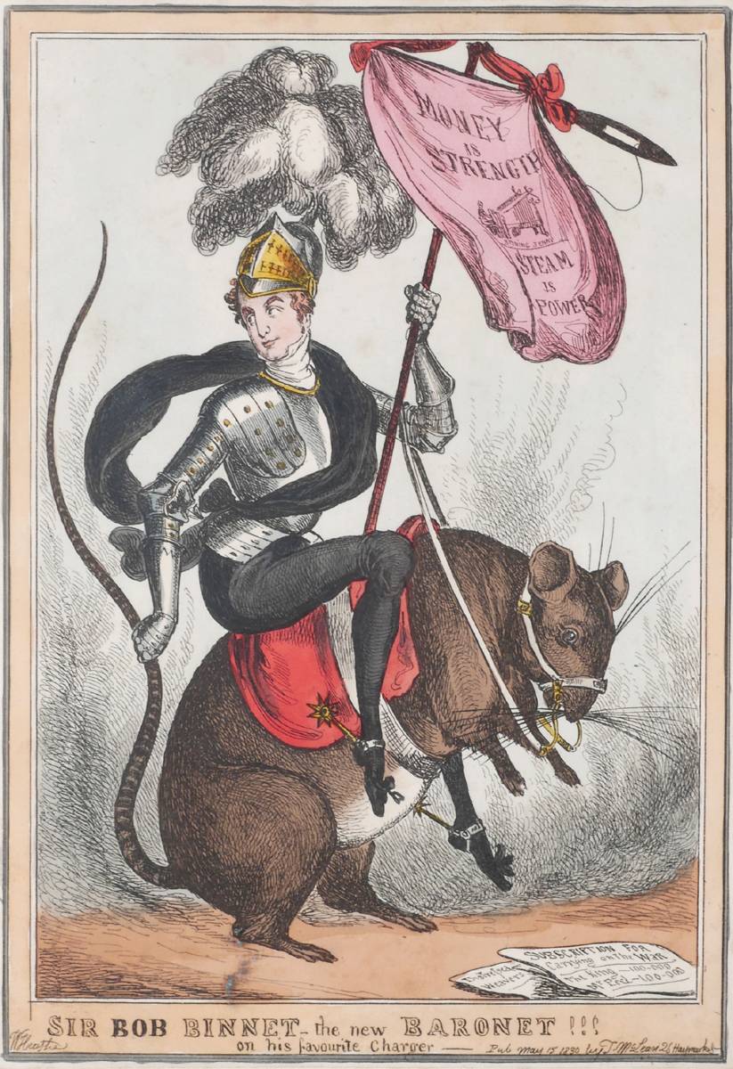 1830 (May 15) Sir Bob Binnett the new Baronet on his favourite charger. at Whyte's Auctions