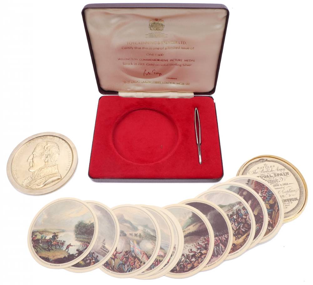 1808-1815 The Battles of the Duke of Wellington, a silver gilt picture medal, limited edition of 500. at Whyte's Auctions