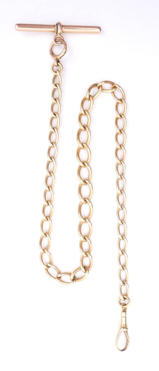 A 9ct gold watch chain. at Whyte's Auctions