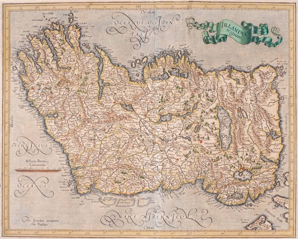 1628 Map of Ireland by Gerard Mercator. at Whyte's Auctions