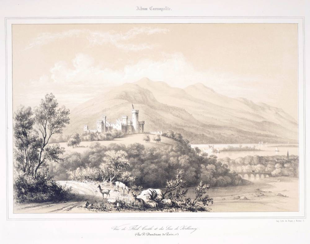19th century French view of Glenfesk Castle, Killarney. at Whyte's Auctions