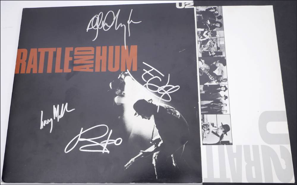 U2, Rattle and Hum, signed by all four band members. at Whyte's Auctions