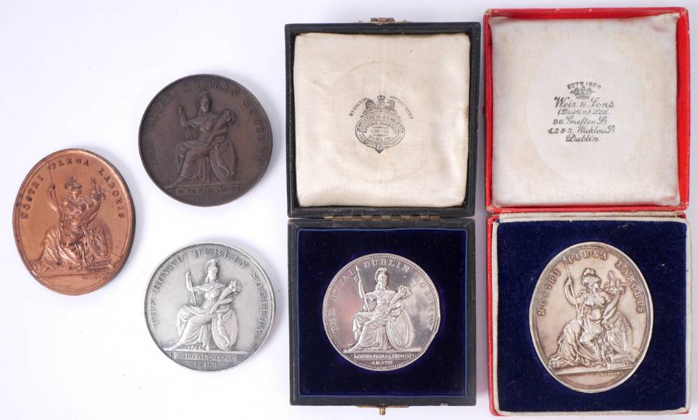 Royal Dublin Society, a large collection of silver and bronze medals. at Whyte's Auctions