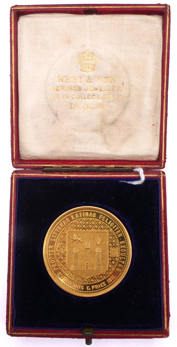Trinity College Dublin, large gold award medal for Science and Mathematics, 1862 at Whyte's Auctions