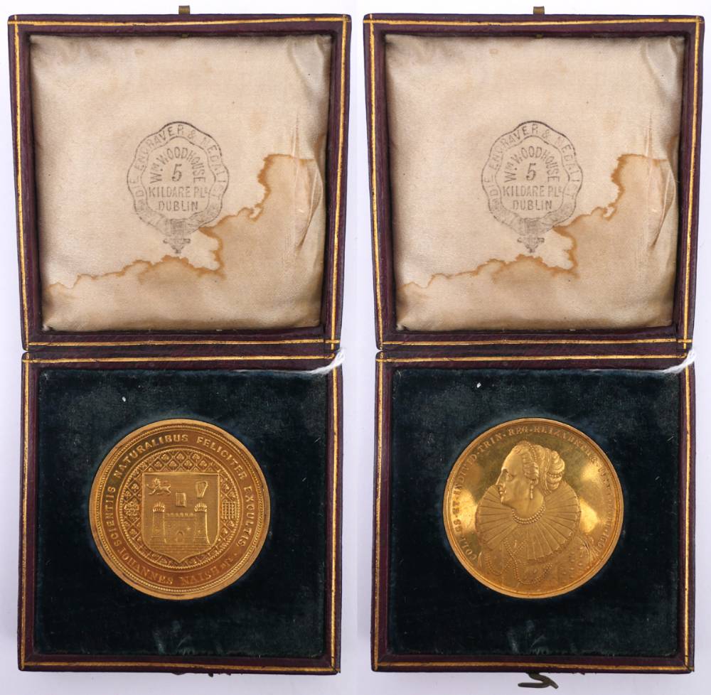 Trinity College Dublin gold award medal for Science and Mathematics, 1862. at Whyte's Auctions