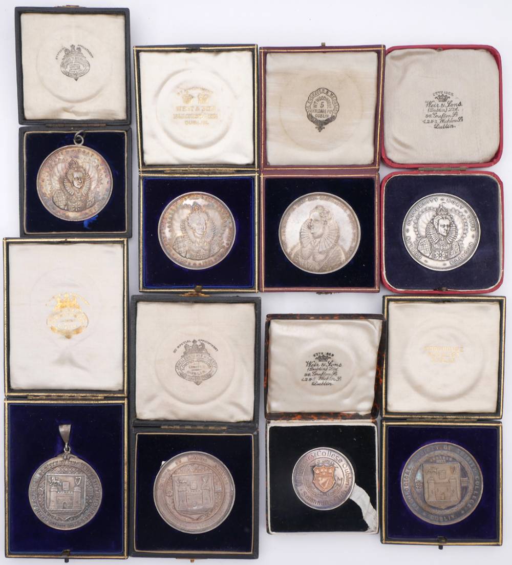 Trinity College Dublin and University College Dublin, collection of silver medals, 1864-1944. at Whyte's Auctions