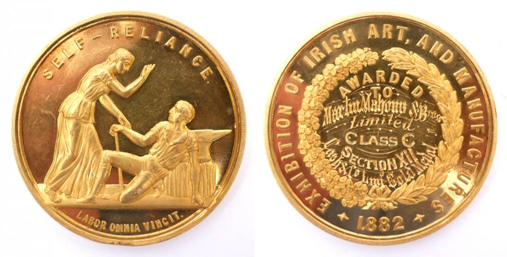 Exhibition of Irish Art and Manufactures gold award medal, 1882. at Whyte's Auctions