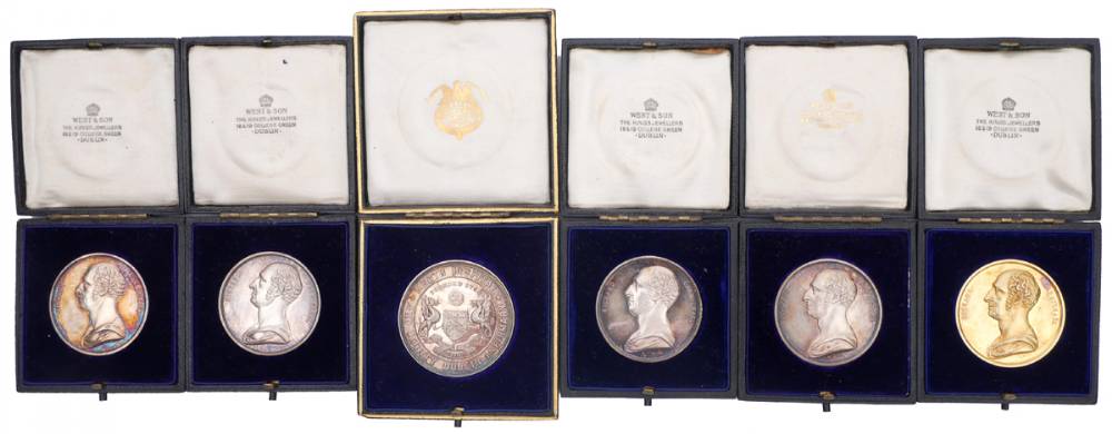 Royal College of Surgeons in Ireland gold award medal and four silver award medals to D. Adams. at Whyte's Auctions