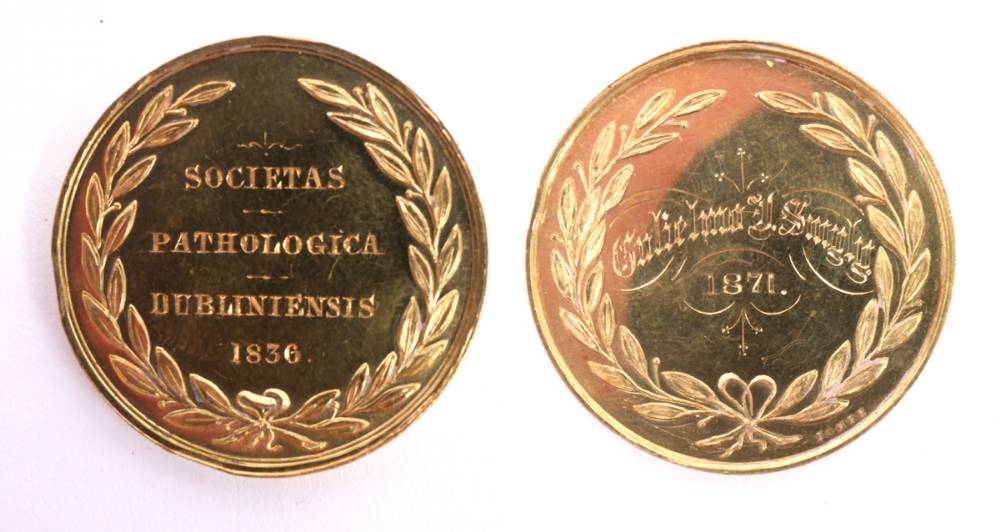 Societas Pathalogica Dubliniensis 1836 gold award medal, 1871. at Whyte's Auctions