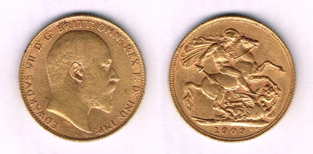 Edward VII gold sovereign, 1909. at Whyte's Auctions