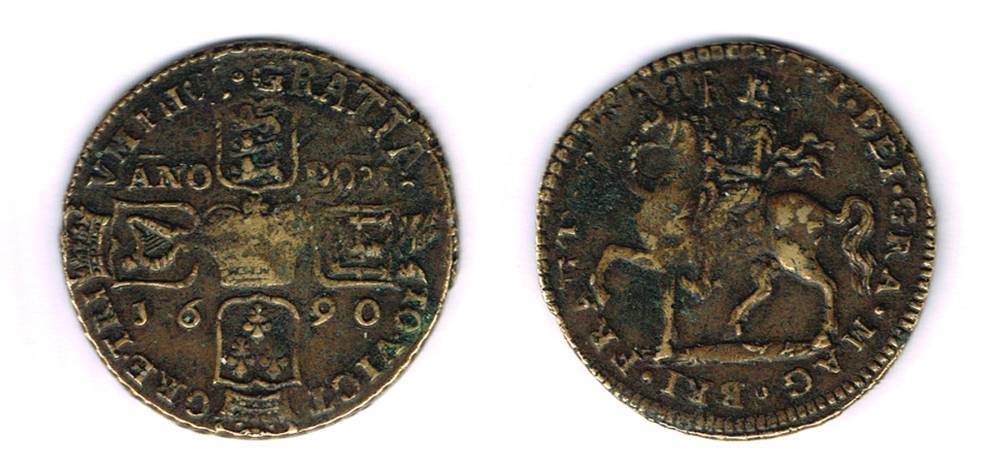James II Gunmoney crown and halfcrowns. at Whyte's Auctions