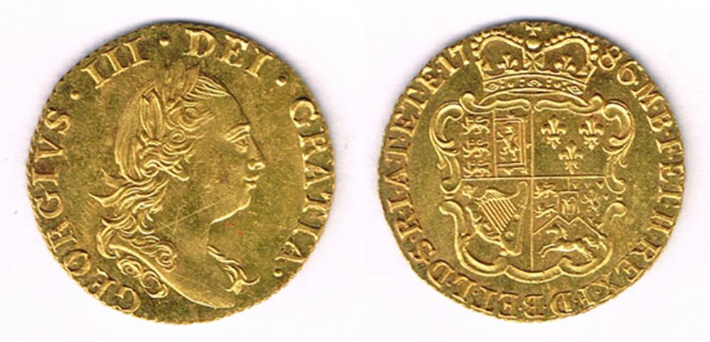 George III gold half guineas, 1786 and 1787. at Whyte's Auctions