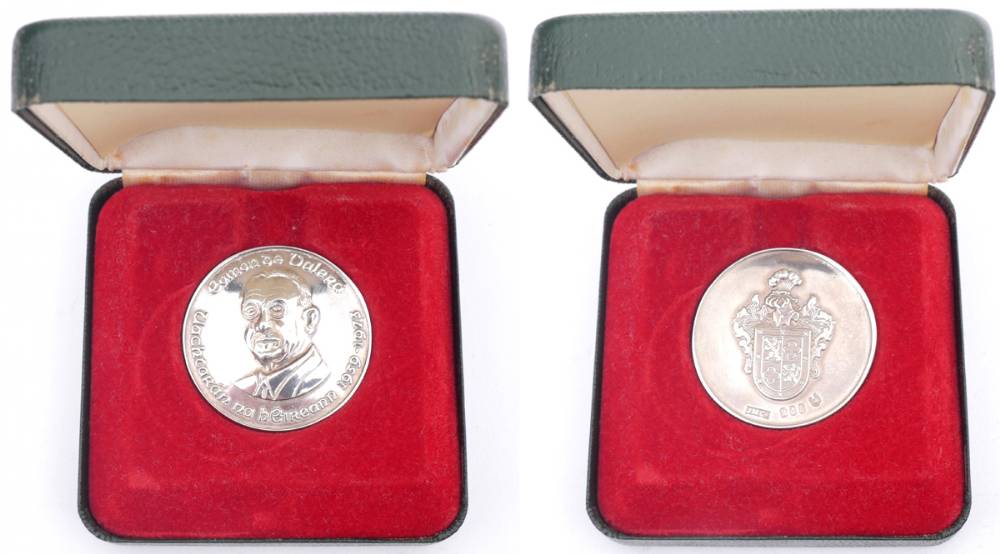 Eamon de Valera silver commemorative medals (2) at Whyte's Auctions