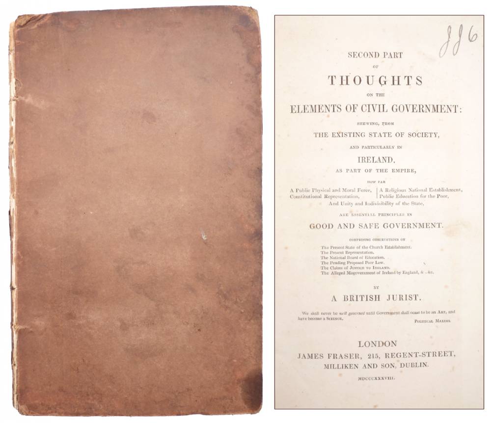 A British Jurist. Second Part of Thoughts on the Elements of Civil Government: at Whyte's Auctions