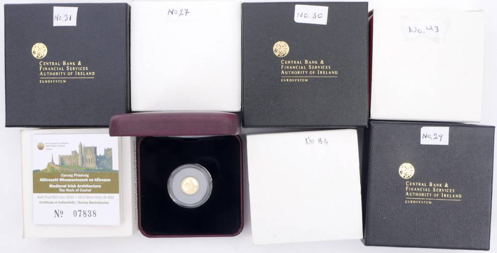 Gold proof coins in Central Bank original boxes of issue at Whyte's Auctions