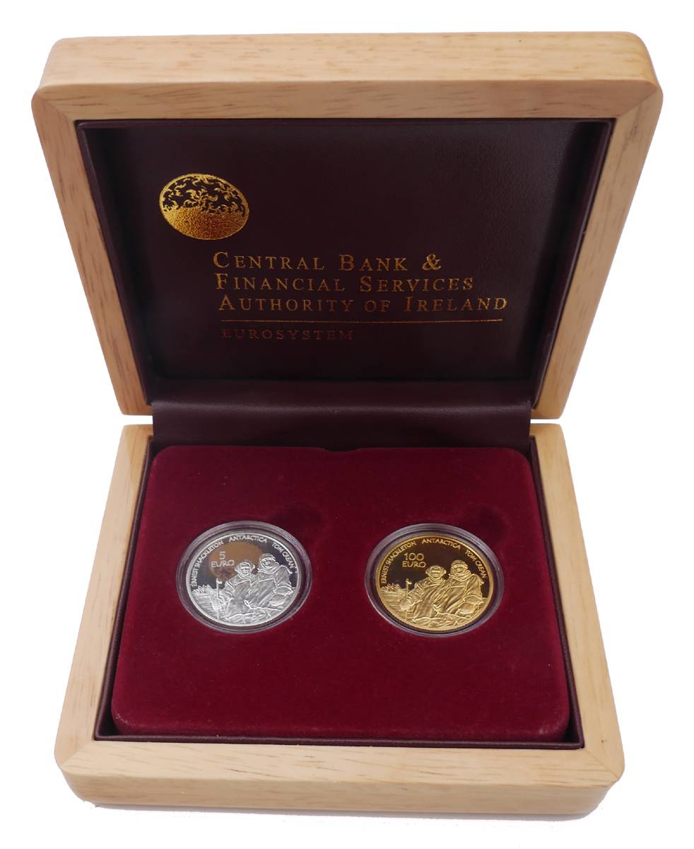 Central Bank Antarctic Explorers gold and silver proofs. at Whyte's Auctions
