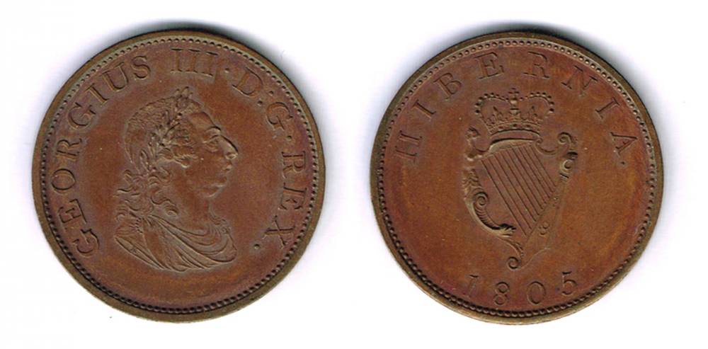 George III halfpenny proof, 1805. at Whyte's Auctions
