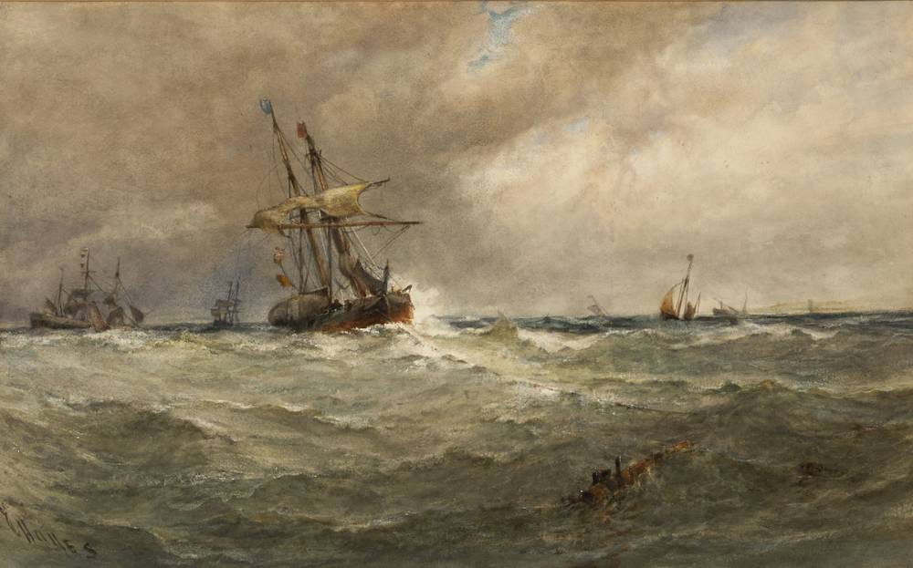 VESSELS COMING TO ANCHOR, SWANSEA BAY by Edwin Hayes RHA RI ROI (1819-1904) at Whyte's Auctions