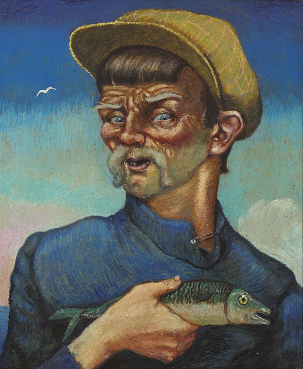'HOLY MACKERAL' (CONNEMARA FISHERMAN, RENVYLE, WALSH), 1960 by Harry Kernoff RHA (1900-1974) at Whyte's Auctions