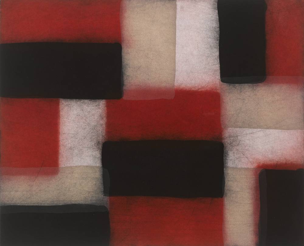 WALL OF LIGHT CRIMSON, 2005 by Seán Scully sold for €4,800 at Whyte's Auctions
