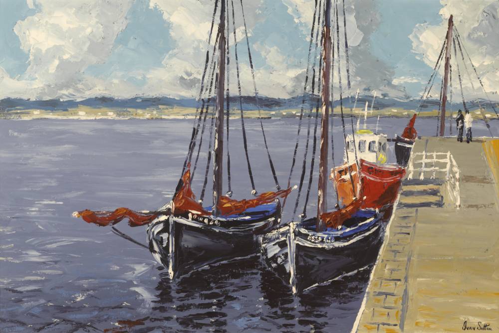 STRUTH�N PIER, CARRAROE, COUNTY GALWAY by Ivan Sutton (b.1944) at Whyte's Auctions