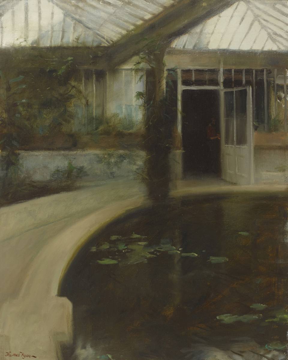 THE VICTORIA POND HOUSE, BOTANIC GARDENS, DUBLIN, 1977 by Thomas Ryan PPRHA (b.1929) at Whyte's Auctions